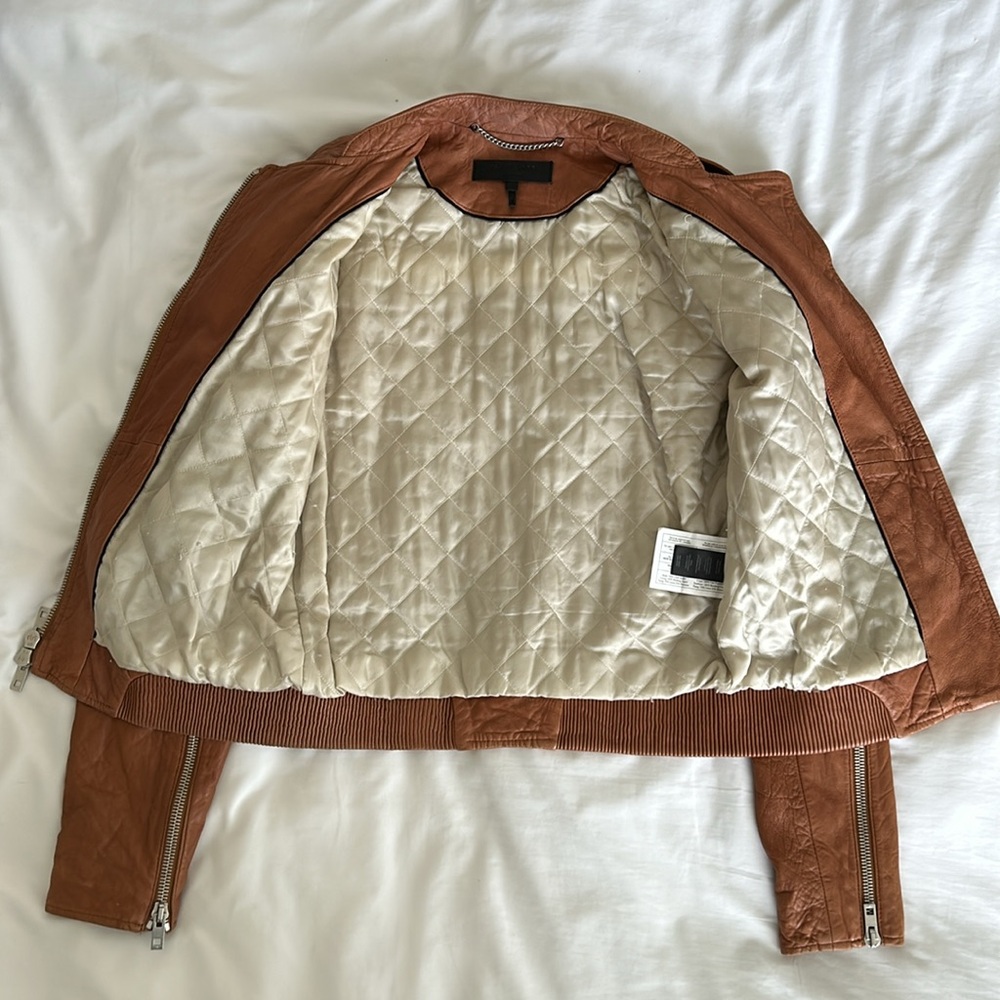 Rag & Bone Tan Leather Jacket - Picture 2 of 4